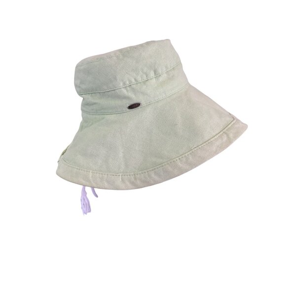 Scala Collection Unisex Mint Green Canvas Wide Adjustable drawstring Bucket Hat - Picture 2 of 7